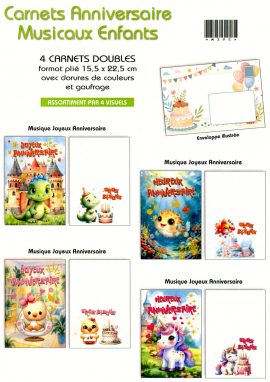 CARNET MUSICAL ENFANT musique « Joyeux Anniversaire »