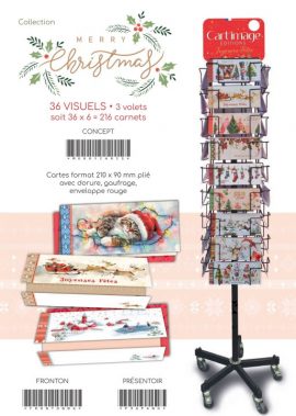 COLLECTION MERRY CHRISTMAS FA 12x17cm + PRESENTOIR 36 CASES