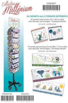 COLLECTION MILLENIUM 96 carnets carrés & 108 carnets panoramiques + PRESENTOIR + FRONTON – COMPENSATION 36 CARNETS