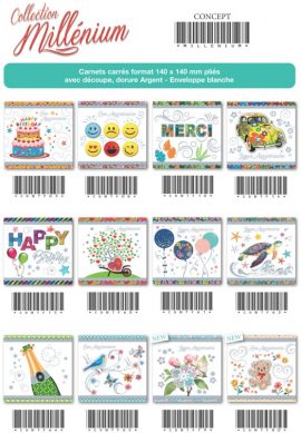 COLLECTION MILLENIUM 96 carnets carrés & 108 carnets panoramiques + PRESENTOIR + FRONTON – COMPENSATION 36 CARNETS