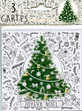MIGNONNETTE JOYEUX NOEL x 3 avec enveloppes