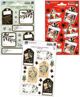 PLANCHE D’ETIQUETTES CADEAUX AUTOCOLLANTES X6 + STICKERS DECO