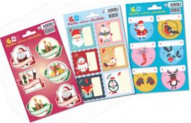 ETIQUETTES CADEAUX AUTOCOLLANTES x 12 assortis