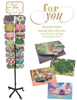 CONCEPT PORTE BILLET FOR YOU 48×6 CARNETS 10x15cm + PRESENTOIR + FRONTON – COMPENSATION 38 CARNETS