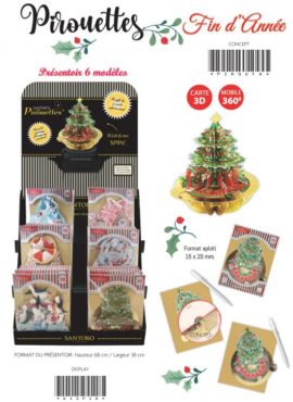 COLLECTION PIROUETTES 3D 360° FIN D’ANNEE + PRESENTOIR CARTON