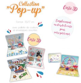 CARNETS POPUP 3D PANORAMIQUES 12x17cm ASSORTIS
