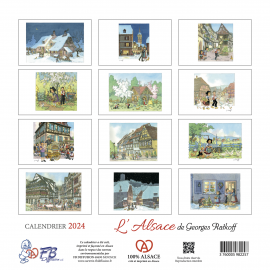 CALENDRIER 2024 l’Alsace de Georges RATKOFF – 20.0 x 20.0 cm 16 mois