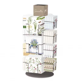 PRESENTOIR DE COMPTOIR POUR SERVIETTES – Dim 40 x 40 x H. 76 cm