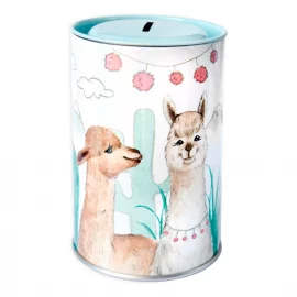 TIRELIRE METALLIQUE – H. 12,5 cm – Ø 8,3 cm