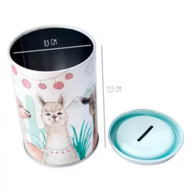 TIRELIRE METALLIQUE – H. 12,5 cm – Ø 8,3 cm