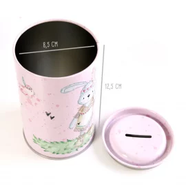 TIRELIRE METALLIQUE – H. 12,5 cm – Ø 8,3 cm