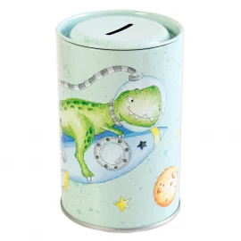 TIRELIRE METALLIQUE – H. 12,5 cm – Ø 8,3 cm