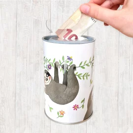 TIRELIRE METALLIQUE – H. 12,5 cm – Ø 8,3 cm