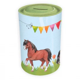 TIRELIRE METALLIQUE – H. 12,5 cm – Ø 8,3 cm