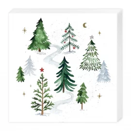 PAQUET DE 20 SERVIETTES EN PAPIER – 33 x 33 cm – 3 plis – SAPINS ENNEIGES