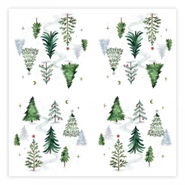 PAQUET DE 20 SERVIETTES EN PAPIER – 33 x 33 cm – 3 plis – SAPINS ENNEIGES