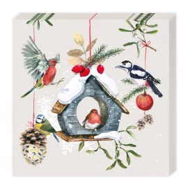 PAQUET DE 20 SERVIETTES EN PAPIER – 33 x 33 cm – 3 plis – OISEAUX
