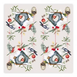 PAQUET DE 20 SERVIETTES EN PAPIER – 33 x 33 cm – 3 plis – OISEAUX