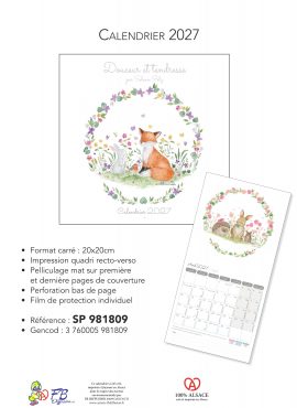 CALENDRIER 2027 – SOLENN PELZ – Format carré 20 x 20 cm