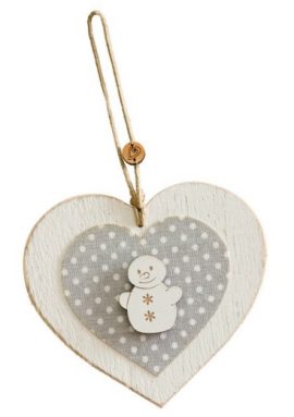 SUSPENSION PETIT SUJET EN BOIS et TISSU NOËL créé et façonné en Alsace