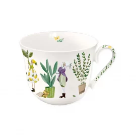 TASSE EN PORCELAINE Diam 11,5 cm x H 8,5 – HERBES AROMATIQUES