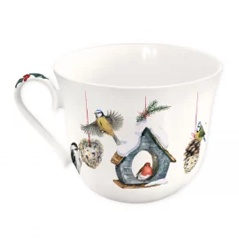TASSE EN PORCELAINE – 400 ml – Ø 11,5 cm x H 8,5 – OISEAUX