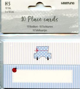 Pochette de 10 Cartes de table Format 10 x 3 cm