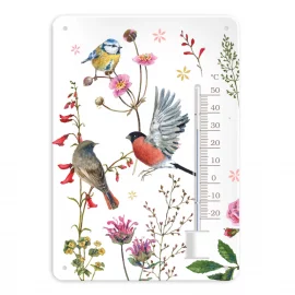 THERMOMETRE FIXE SUR PLAQUE EN TÔLE GAUFFREE – 21,00 × 14,80 × 0,50 cm