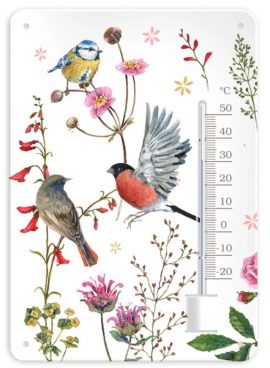 Thermomètre fixé sur plaque en tôle gaufrée L.14,8 cm x H. 21 cm x 0,5 cm – HARMONIE