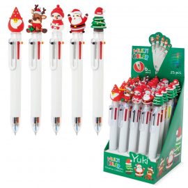 BOÎTE DE 25 STYLOS 4 COULEURS NOËL – SILICONE